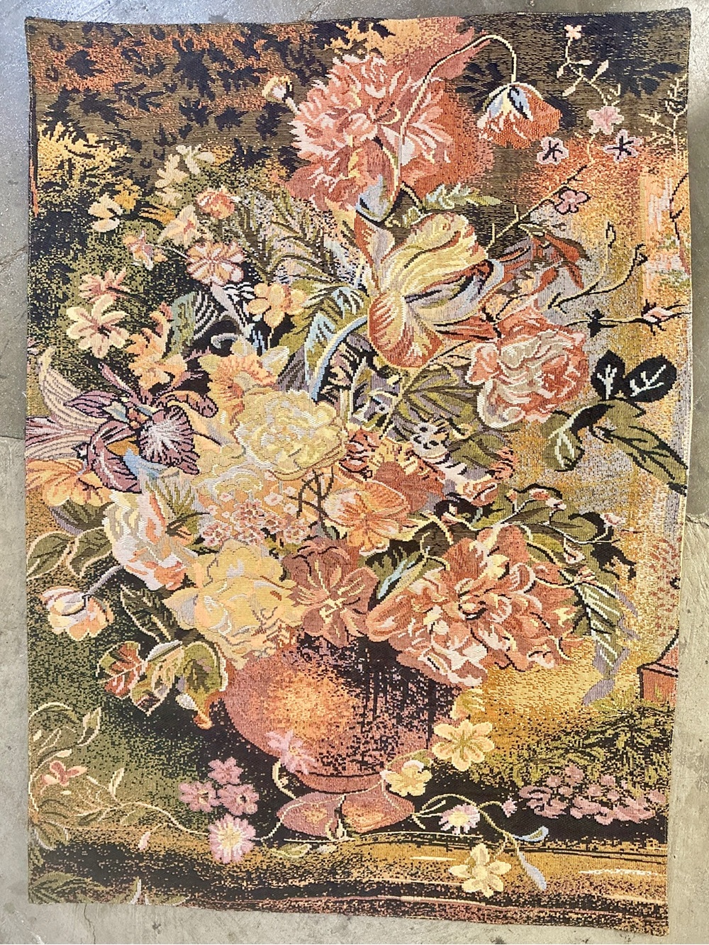 Sea Gull Floral Garden Fine Art Tapestry Wall Hanging 36x27”